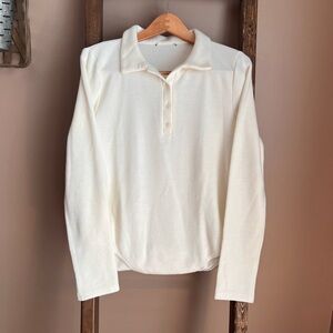 H&M Cream Long Sleeve Polo Sweater Bodysuit